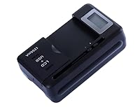 2in1 USB und AC100-240V Ladegerät | Universelles Handy Akkuladegerät für 32-50mm Akkus | Mit LCD Bildschirm | USB Akkuladegerät für Handy DSLR Kamera