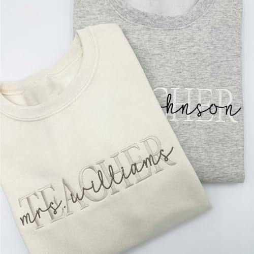GABITA Personalized Embroidered Teacher Sweatshirt Custom Name Teacher Gift for Women4