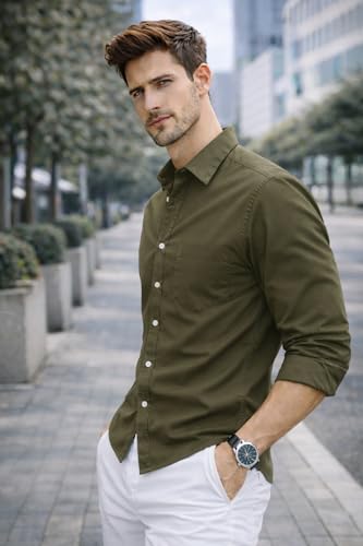 Image of Ben Martin Shirt for Men | Regular Casual Shirts for Mens' | Men's Casual Shirt's Slim Fit | Full Sleeve Cotton Shirts for Men's | Solid Shirt's for Mens Stylish | Formal & Casual Office Wear Shirts