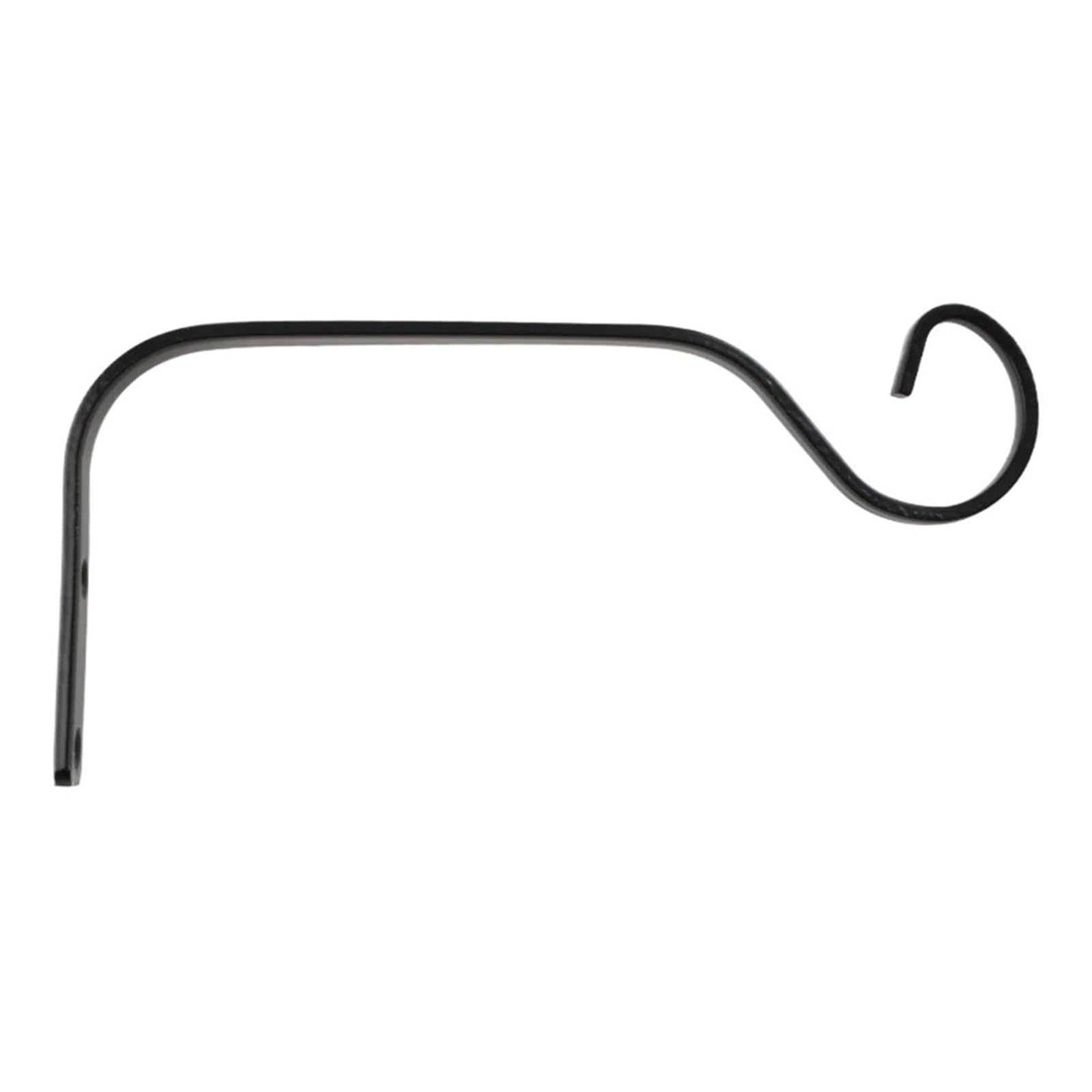 Huwoyg Black Wall Hanging Basket Iron Flower Pot Plant Support Hanger Hook Indoor Outdoor Lantern Decoration For Plants(Black)
