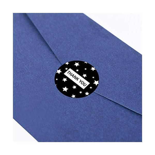 500 Stück Runde Thank You Aufkleber in 8 Designs mit Perforationslinie für Privaten und Geschäftlichen Gebrauch (Schwarz… – Bild 8