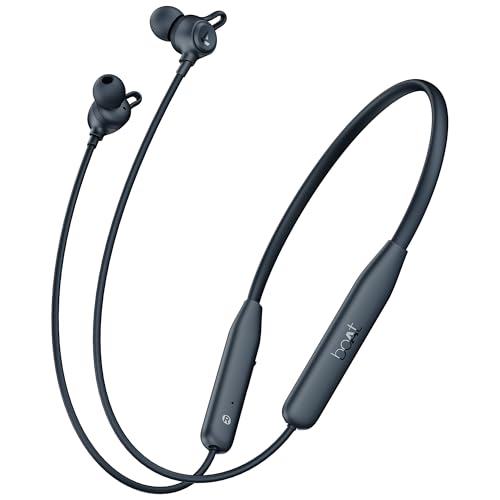Boat Rockerz 200, 40H Battery, Signature Sound, ENx Tech, Dual Pairing, 60 ms Low Latency, IPX5, ASAP Charge, Magnetic Buds, Bluetooth Neckband, Wireless with Mic Earphones (Blue)