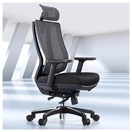OdinLake Ergonomic Office Chair Mesh - Seat Depth Adjustable Home Office Desk Chairs High Back with Lumbar Support - Computer Swivel Task Chair with Footrest, Headrest, PU Wheels (Model: Ergo Pro 633)