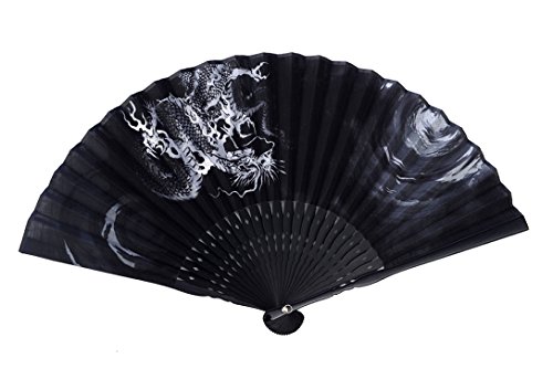 ASAO Hand Made Artisan Men's Silk Sensu Folding Fan 9 In 25 Folds