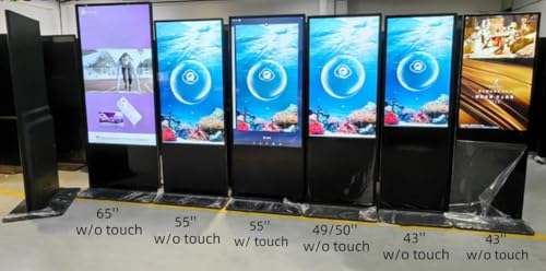 Image of 50 inch Indoor Single-Sided Floor-Standing LCD Advertising Koisk with Wheel Stand | Android RK3568 2GB+16GB | Non-Touch /Infrared /Capacitive Touch | CMS Preinstalled