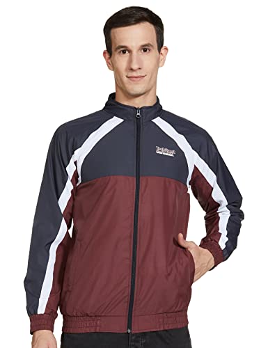 Image of The Indian Garage Co Red Regular Fit Colourblocked Long Sleeve Windcheater