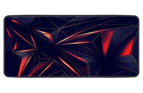 Image of Large Extended Long 700 x 300 mm Mouse Pad for Keyboard & Mouse | Water Resistant Anti Slip Surface Ideal for Office Home and Gaming Setup (3D Geometric Triangle -13)