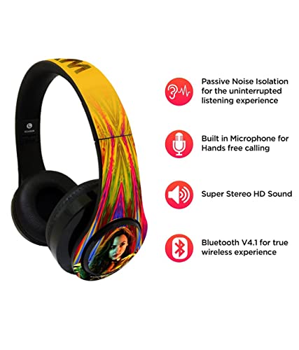 Image of Macmerise Vigorous Wonder Woman - Decibel Wireless On Ear Headphones, Multicoloured,SODCIBLDC5644