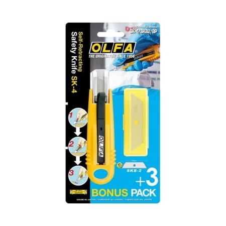 Olfa SK-4/SKB2/BP-SK-4 Safety Knife with 3 SKB-2 Blades