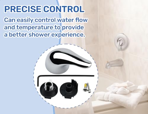 Image of Replacement for 100657 Moen Tub /Shower Lever Handle,Compatible with Moen Posi-Temp Valve Systems,Compatible with Moentrol Valve,Single Handle Faucets for Adjust Water Volume and Temperature ﻿,Chrome