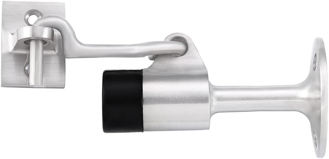 KES Door Stop Wall Mounted SUS304 Stainless Steel, Rubber Buffer Door