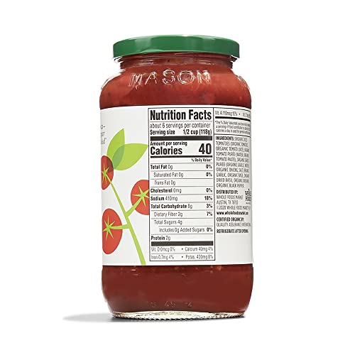 365 By Whole Foods Market 0099482455699 Organic Fat Free Marinara Pasta Sauce thumb #1
