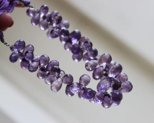Améthyste briolette facettée violette de 11.5mm pour bijoux haut de gamme