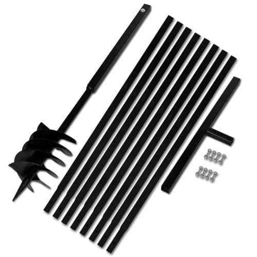 vidaXL Bêche et Tarière Manuelle 180 mm avec Rallonge 9 m Acier Sol Jardin