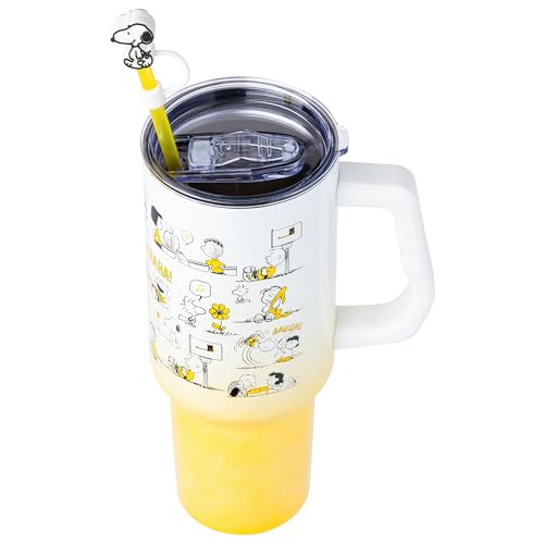 Silver Buffalo Peanuts Multi Pose Amarelo Personagem Padrão Ombre 1,134 g Copo de aço inoxidável com