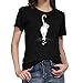 Produktbild iHENGH Damen Top Bluse Lässig Mode T-Shirt Frühling Sommer Bequem Blusen Frauen Women Girls Plus Size Print Tees Shirt Short Sleeve T-Shirt Blouse Tops (Schwarz, S)