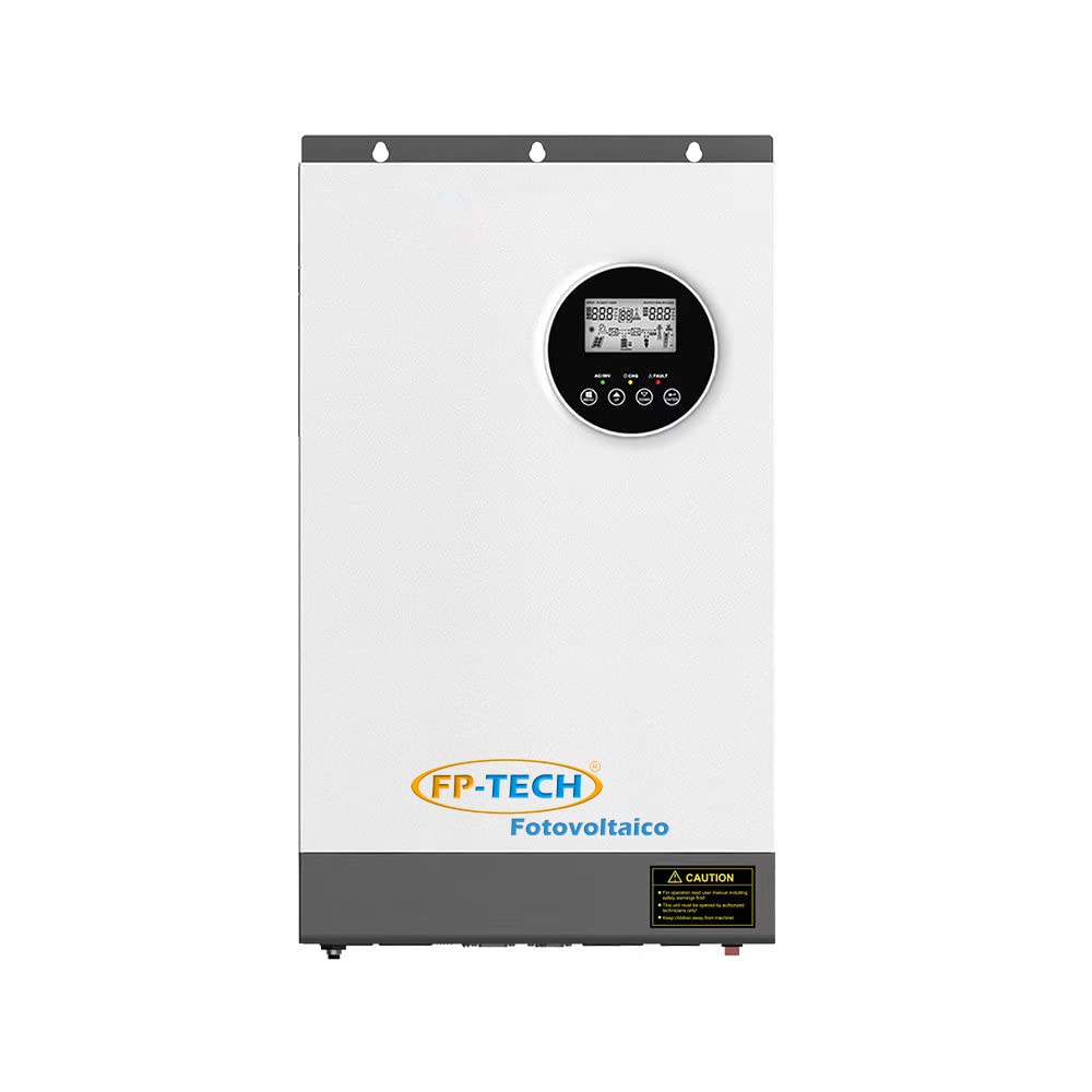 FP-TECH - INVERTER DI RETE IBRIDO MONOFASE SOLARE FOTOVOLTAICO CONNESSO 220V WIFI 3KW 24V - 5KW W 48V ONGRID (3000 W - 3Kw - Ibrido)