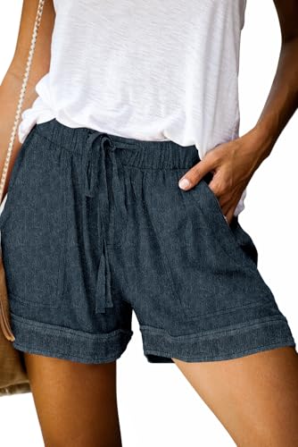 Image of KISSMODA Womens Summer Shorts Leopard /Camo /Solid /Floral Print Elastic Waist Pocketed Casual Pants