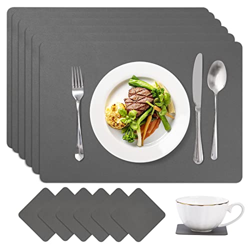 VINILITE Tovagliette Americana Plastica Lavabili, Set di 6 Tovagliette e 6 Sottobicchieri