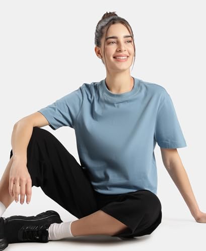 Image of Jockey A159 Women's Super Combed Cotton Rich Oversized T-Shirt with Side Slits