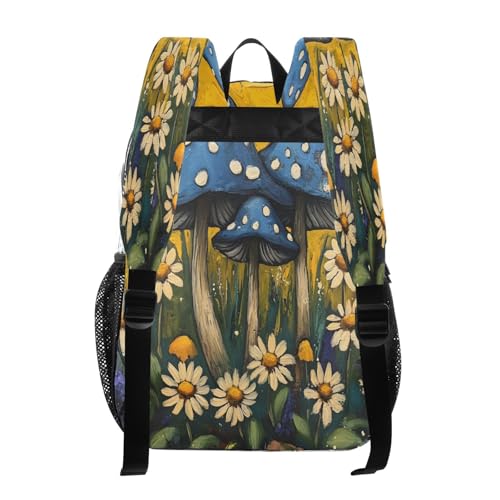 Mushrooms and Wildflowers Clear Backpack - Stadium Approved Large 15.7-inch Waterproof Transparent Bag for Sports, Concerts, Work, Travel#4123