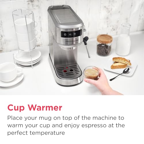 Frigidaire Steam Espresso Maker, Coffee Machine with Milk Frother & Cup Warmer, 20 Bar Pressure, 34 oz Removable Water Tank, Single or Double Shot, Stainless Steel - image 9