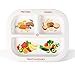 Health Beet Portion Plate for Kids, Toddlers - Rectangle Kids Plates with Dividers and Nutrition Portions for Healthy Eating Habits (4 Pack)