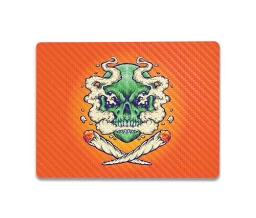 Image of MightySkins Carbon Fiber Skin Compatible with Microsoft Surface Laptop Go 3 (2023) Full Wrap Kit - Smoke Skull | Protective, Durable Textured Carbon Fiber Finish | Made in The USA