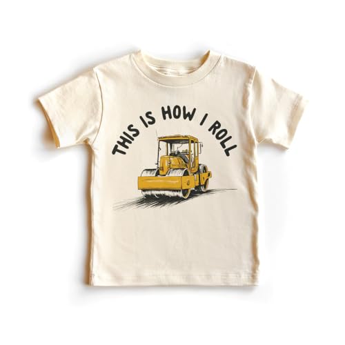 Road Roller This Is How I Roll Kids Shirt - Funny Construction Equipment Steamroller Birthday Outfit - Boho Natural Toddler Youth Graphic Tee