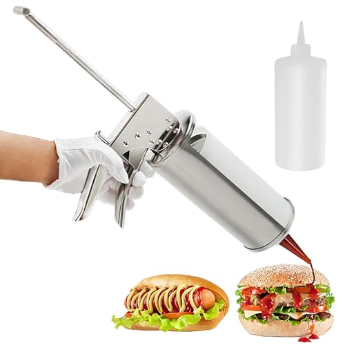 Dispensador de salsa para control de porciones y fácil dispensación, ideal para hamburguesas y ensaladas