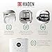 Haden 12 Cup Programmable Coffee Maker with Brew Strength Control and Heritage Stainless Steel Bread Toaster 2 Slice Wide Slot, Ivory & Chrome