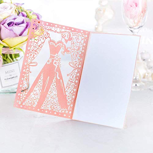 YOZATIA 25PCS Wedding Invitations + White Inside Paper + Ivory Envelopes, 4.8'' x