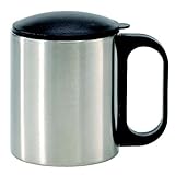 エピオス 保温 保冷 ステンレス マグカップ フタ付き 190ml 6445 シルバー 10.1×7.8×9.9cm