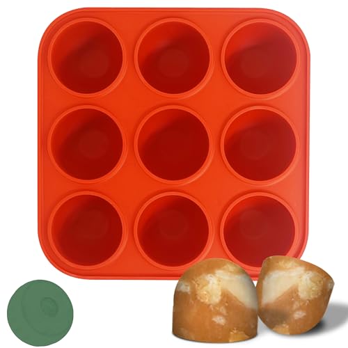 Wilewir 9-Cavity Silicone Frozen Dog Treat Mold for Woof Pupsicle & Power Chewer Pupsicle Large 25-75lbs Reusable Frozen Dog Treat Tray Mold for Pupsicle Toy