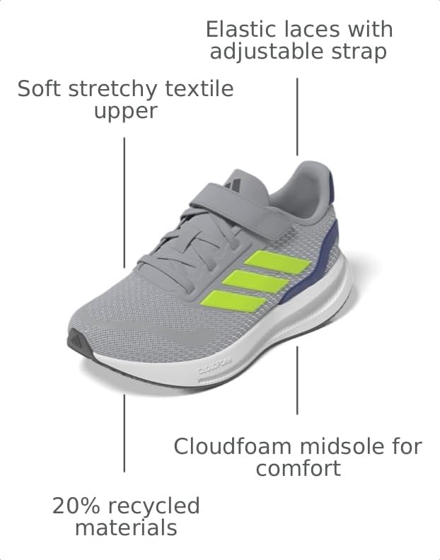 Image of adidas Kids' Marvel Run Falcon 5 Elastic Lace & Strap Shoe