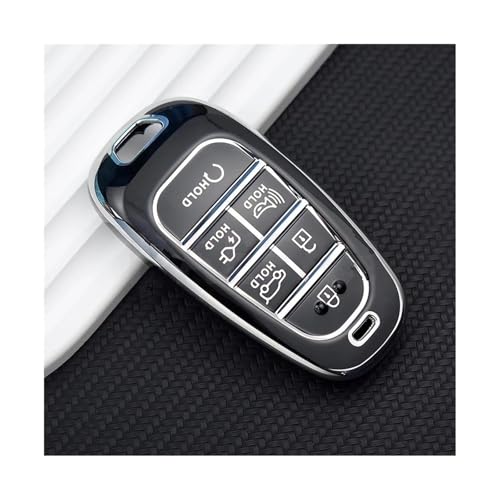 Coque clé voiture pour Hyundai Sonata Nexo finition noire mate étui clé 6 boutons
