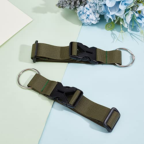 Image of GORGECRAFT 2Pcs Luggage Straps Coat Jacket Gripper Holder Suitcase Belt Clip Ring Hook Olive Drab Adjustable Belt Straps with Iron Hinged Rings and Plastic Release Buckle Polyester Travel Accessories