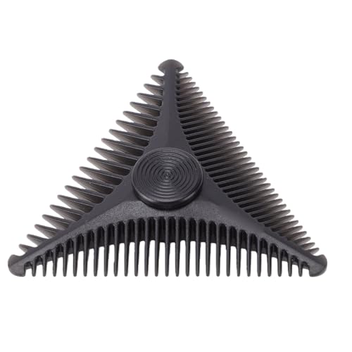 Tomantery Peine para Barba Giratorio para Bigote, Peine de Bolsillo para Hombres, Herramienta de Aseo Versátil para un Peinado Preciso, Compacto y Apto para Viajes, ABS Negro de 2,36x2,36 Pulgadas