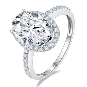 S925 Sterling Silver Unique Oval Sh...