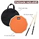 Lolunut Dumb Drum, Practice Pad, 2-seitig, leises Übungspad, weicher Gummi, Holzsockel, mit Massivholz-Drumsticks 20,3 cm, Orange