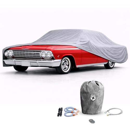 Image of Weatherproof Max Car Cover & Warranty Compatible with Chevrolet 1994-1996 Impala - Outdoor Cover Theft Cable Lock Car Accessories Better Than Waterproof