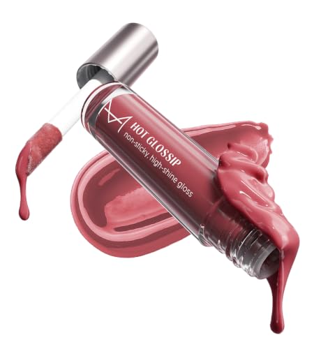 Image of House Of Makeup Non-sticky gloss | High-shine lip gloss for pigmented lips | Lip gloss with hyaluronic acid | Zero stickiness (Berry Discreet)