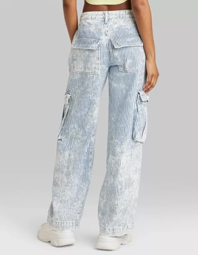 Kedera Women's Stripe Cargo Jeans High Rise Baggy Pants Straight Leg Casual Y2K Pants Boyfriend with Pockets2