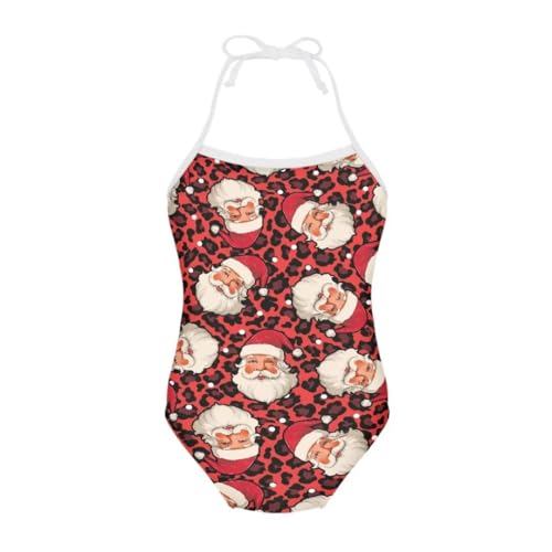Image of Christmas Girls One-Piece Swimsuits Beach Halter Swimwear Bathing Suit for 3-10 Years