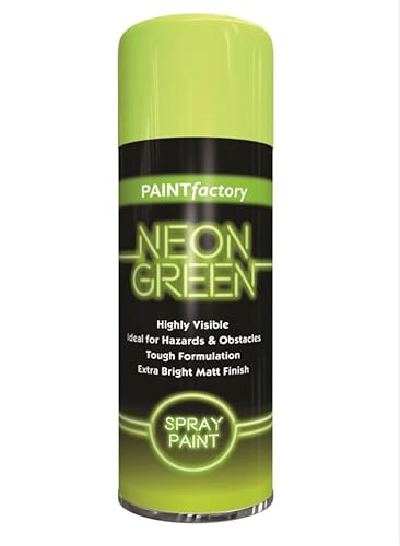 Paint Factory Fluorescent Neon Green Spray Paint 400ml Extra Bright Matt Finish