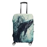 Funda de equipaje de ballena en el agua, aprobada por la TSA, elástica, lavable, antiarañazos, funda protectora para maletas de viaje, compatible con, Ballena en el agua, S, Funda para maleta