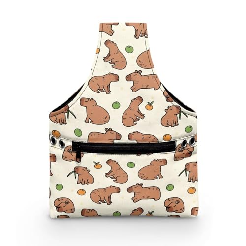 Image of KUIFORTI Yarn Bag Capybara Knitting Bag Crochet Bag, Yarn Storage Bag Organizer Travel Wrist Bag, Yarn Tote Bags for Crocheting on The Go Small Size
