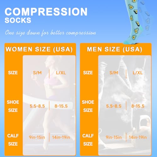 Image of bropite Compression Socks for Women &Men Circulation-Support Knee High Socks 20-30 mmhg-Best for Running,Medical,Nurse,Travel