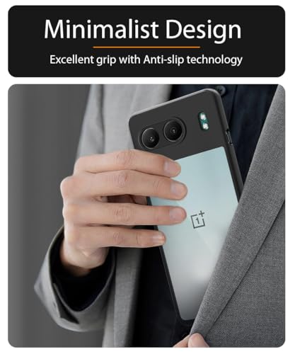 Image of WOW IMAGINE Shockproof Hybrid Back Cover for 1+ OnePlus Nord 4 5G | Hard Slim fit Back Case | PC & TPU | Clear Transparent Case - Black