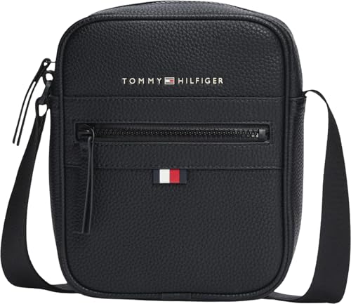 Tommy Hilfiger Herren Umhängetasche Essential PU Mini Reporter Klein, Schwarz (Black),...